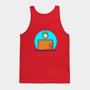 Wallet With Gold Coin Cartoon Vector Icon Illustration Tank Top